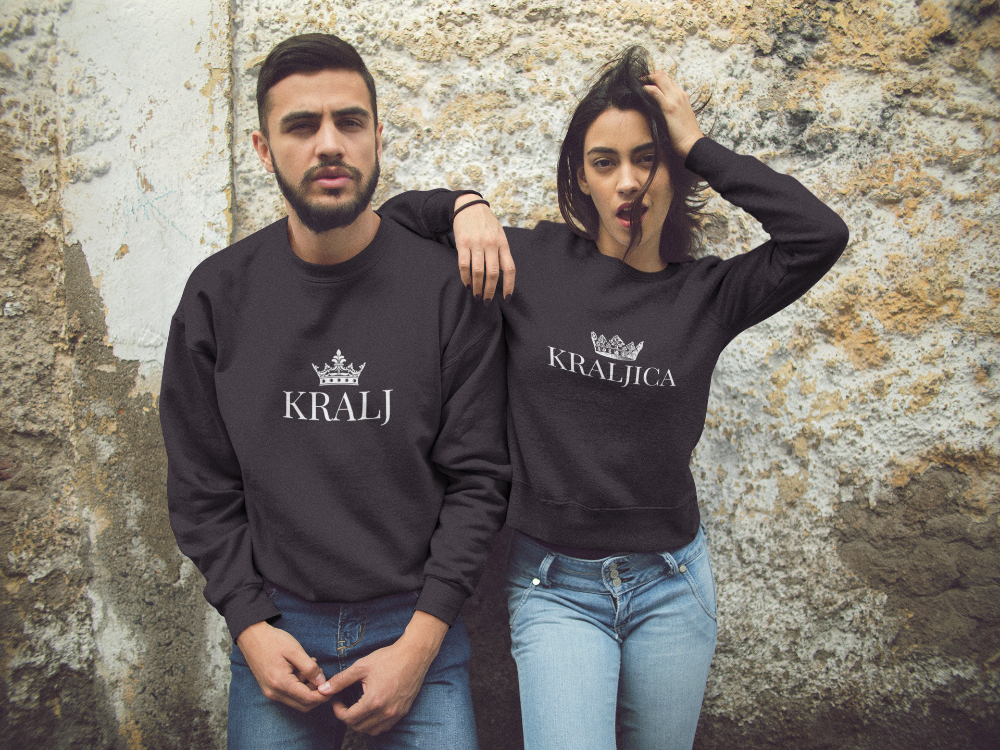 Couple with Kralj & Kraljica Sweatshirts