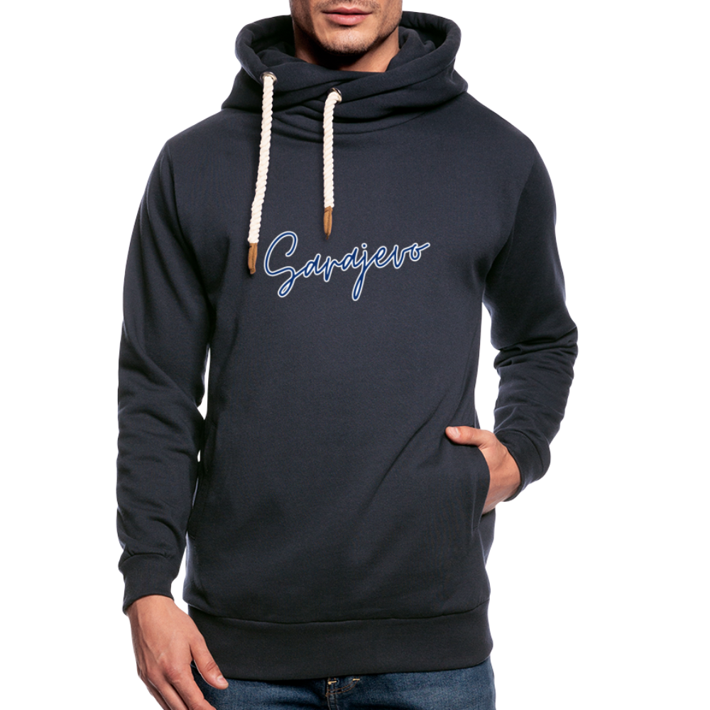 Shawl Collar Hoodie - navy