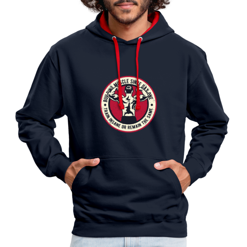 WorkOut Contrast Hoodie - navy/red