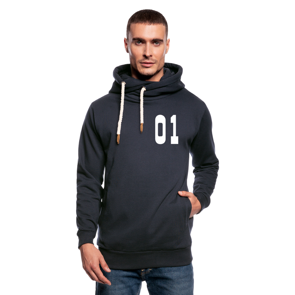 Shawl Collar Hoodie - navy