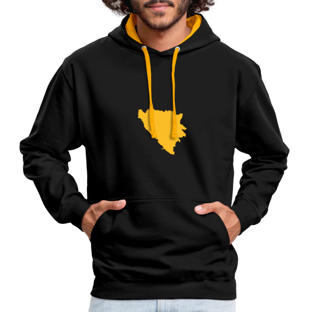 BiH Contrast Hoodie - Yellow - black/gold