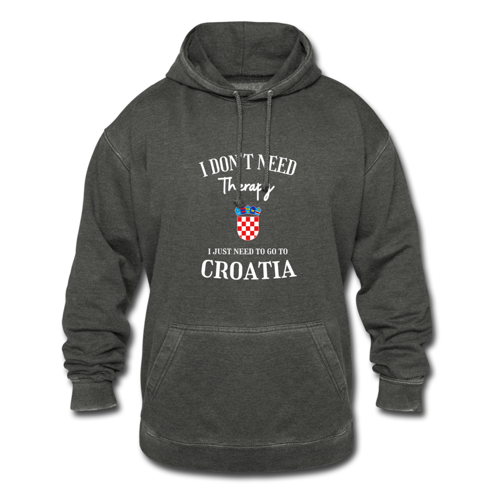 Croatia Vintage Hoodie - washed black